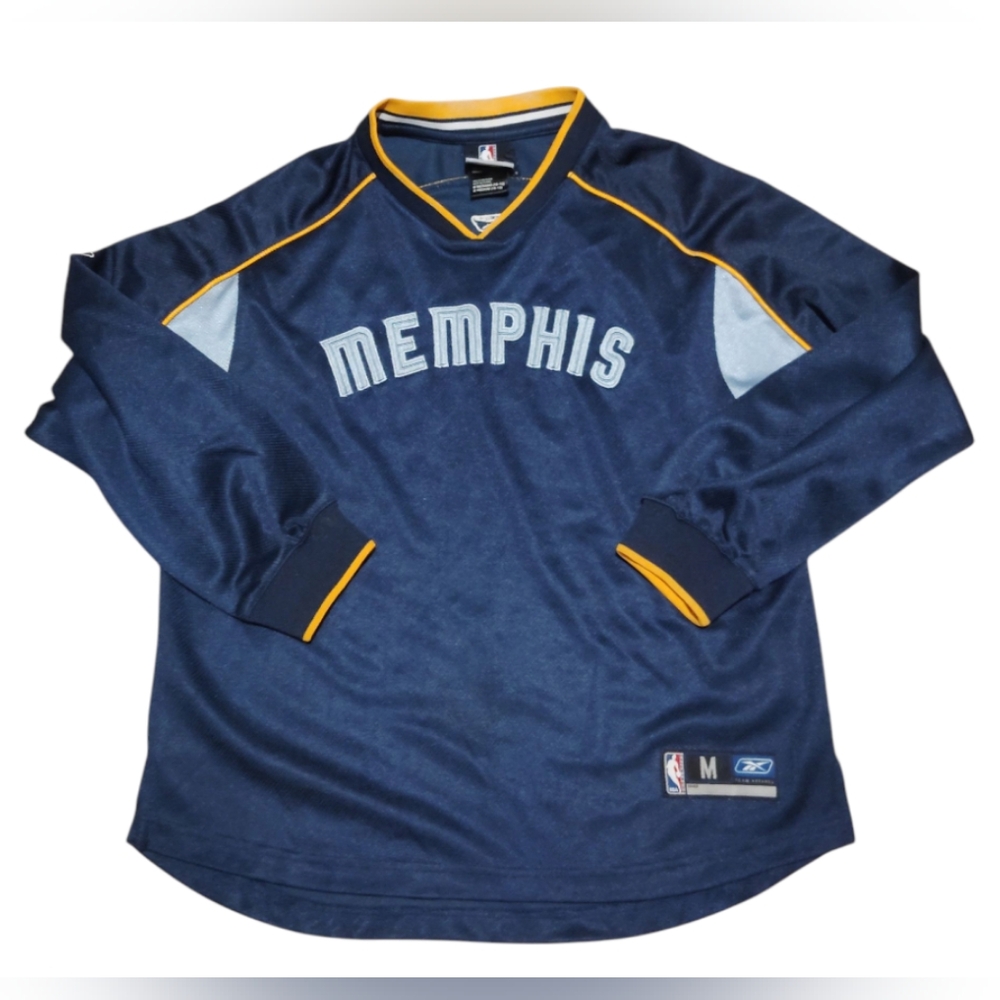 Memphis Grizzlies Vintage Reebok Warm Up Shirt For Boys 10-12 Size M
